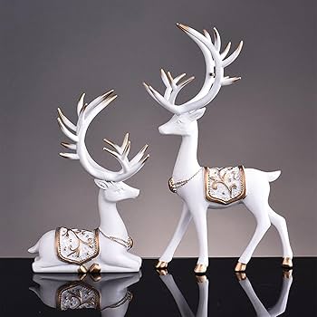 （タイムセール）鹿の置物/ハンドメイド 木彫り 動物 マスコット 鹿のインテリア 置物 ハンドメイド 木製